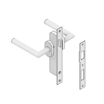 50-050-1 MODULAR SOLUTIONS SATIN MORTISE DOOR HANDLE WITH DEADBOLT